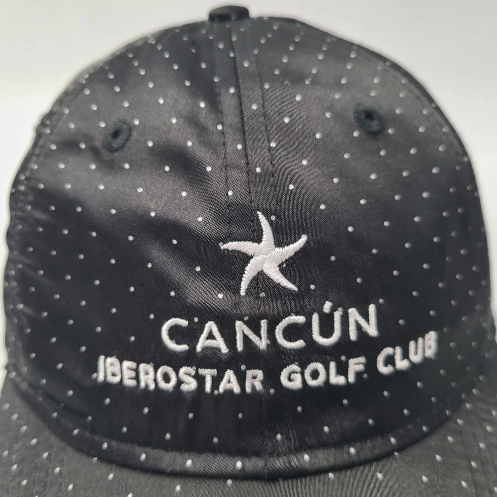 Women Iberostar Golf Club Hat Adjustable Black‎ White Polka Dot Cancun Course MX
